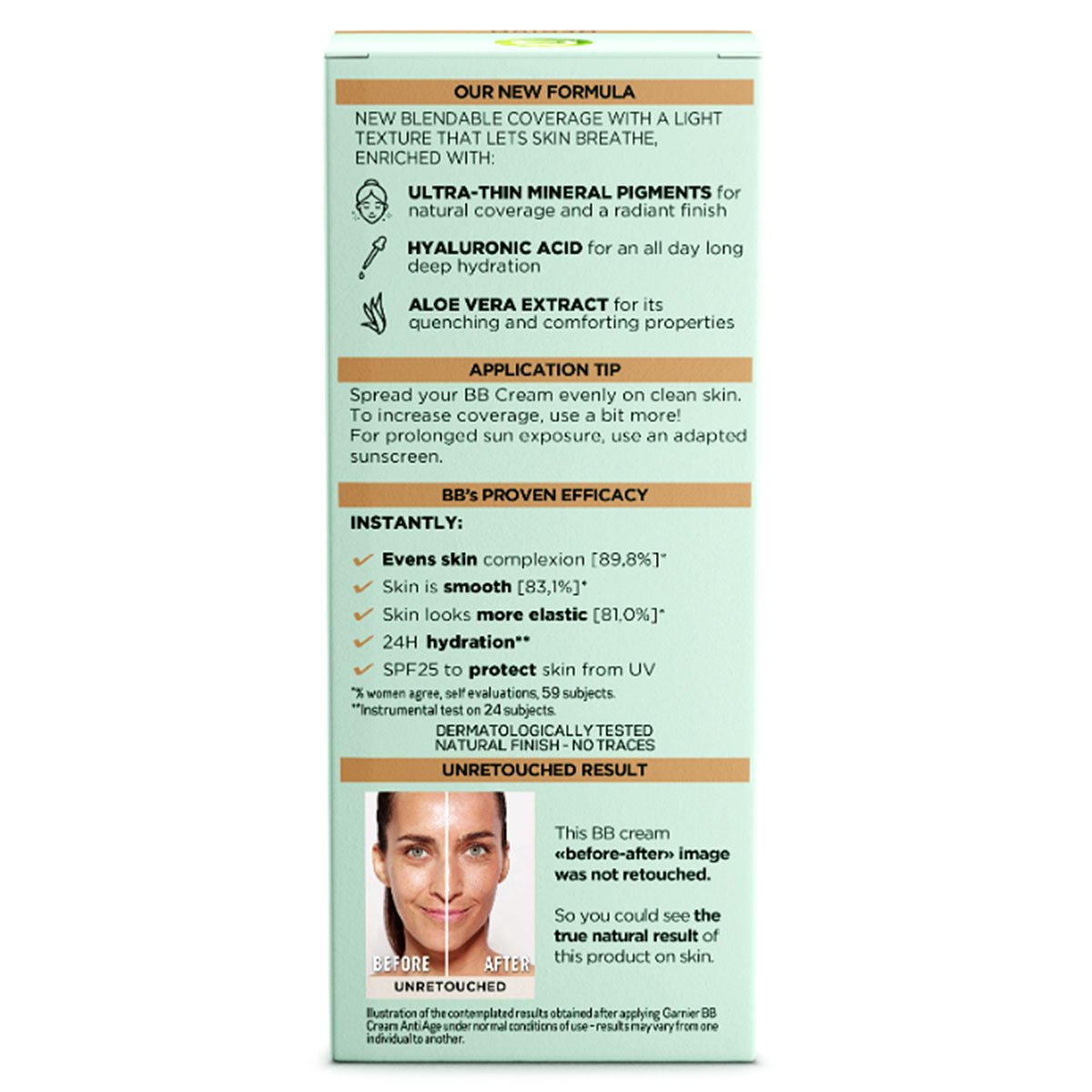 Skin Active - BB Cream - SPF 25 medium - anti-age - product back